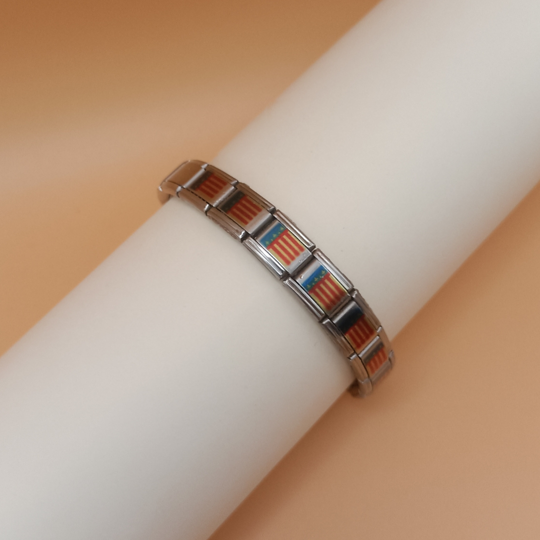Pulsera con Bandera de Comunidad Valenciana – Acero Inoxidable, Regalo Original de Comunidad Autónoma