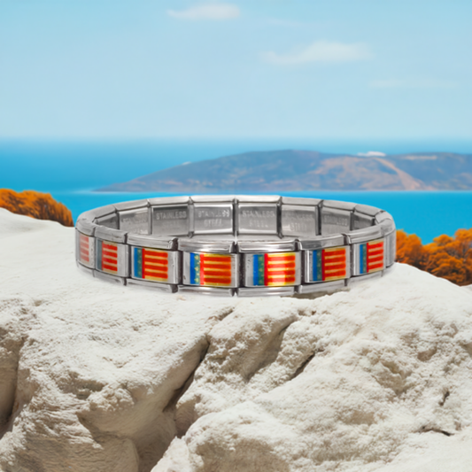 Pulsera con Bandera de Comunidad Valenciana – Acero Inoxidable, Regalo Original de Comunidad Autónoma