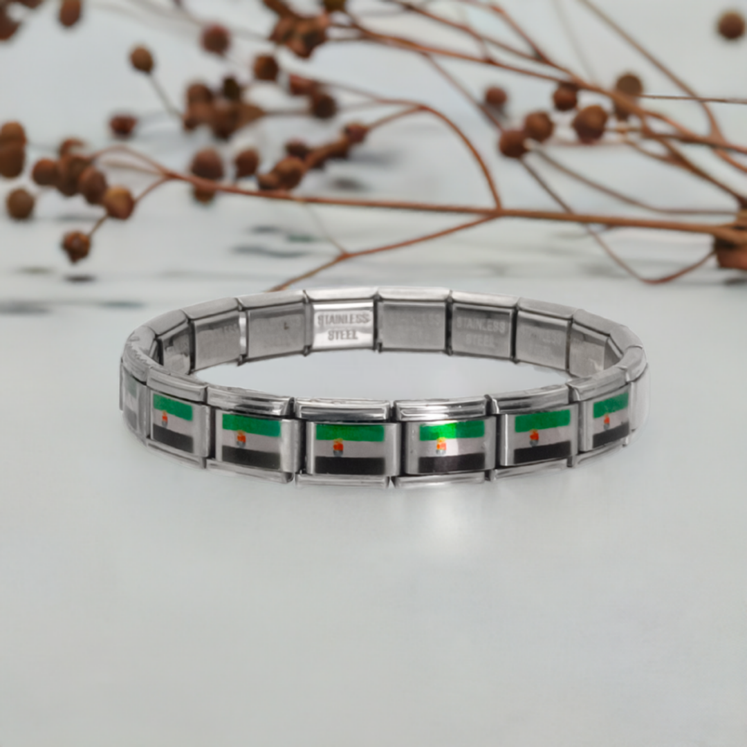 Pulsera con Bandera de Extremadura – Acero Inoxidable, Regalo Original de Comunidad Autónoma