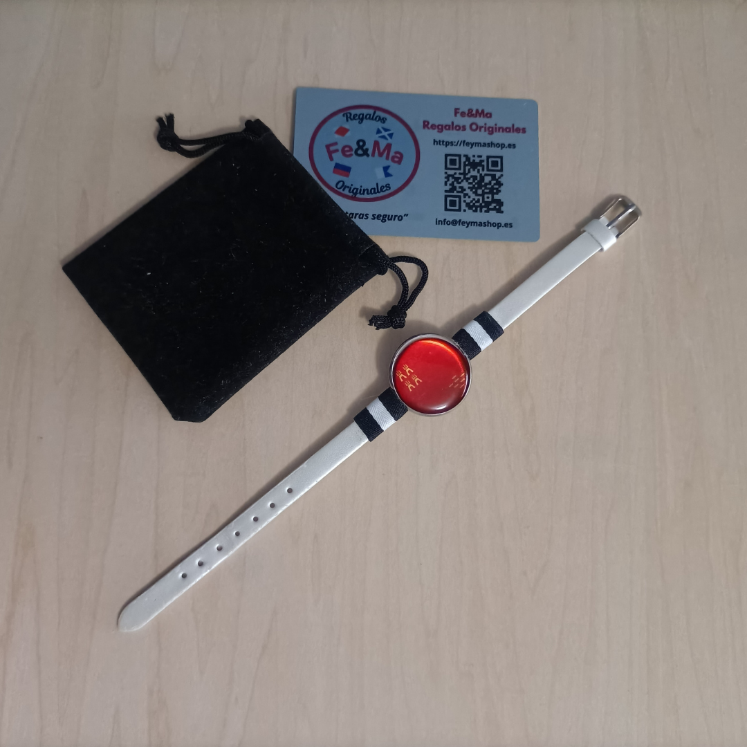 Pulsera con Bandera de Murcia - Medallón en Correa Ajustable, Regalo Original con Orgullo de Comunidad Autónoma