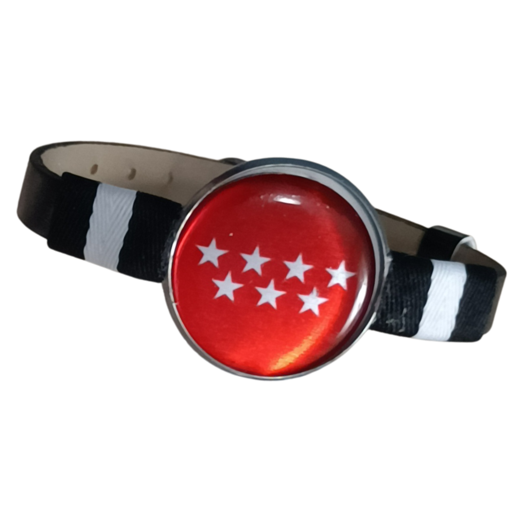 Pulsera con Bandera de Madrid - Medallón en Correa Ajustable, Regalo Original con Orgullo de Comunidad Autónoma