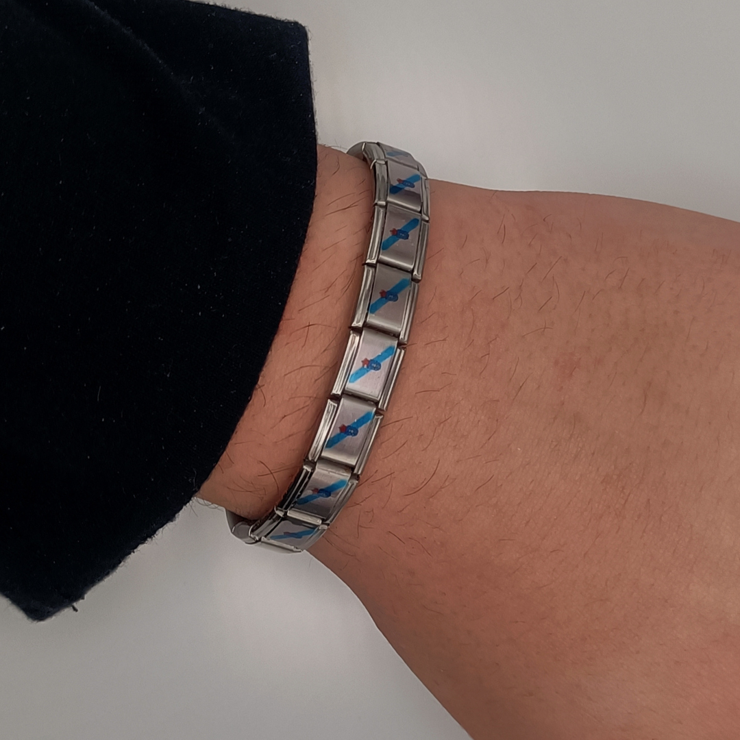 Pulsera con Bandera de Galicia – Acero Inoxidable, Regalo Original de Comunidad Autónoma
