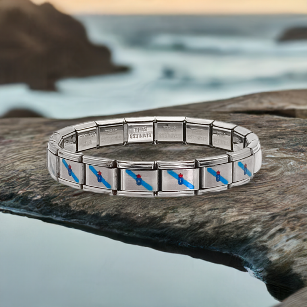 Pulsera con Bandera de Galicia – Acero Inoxidable, Regalo Original de Comunidad Autónoma