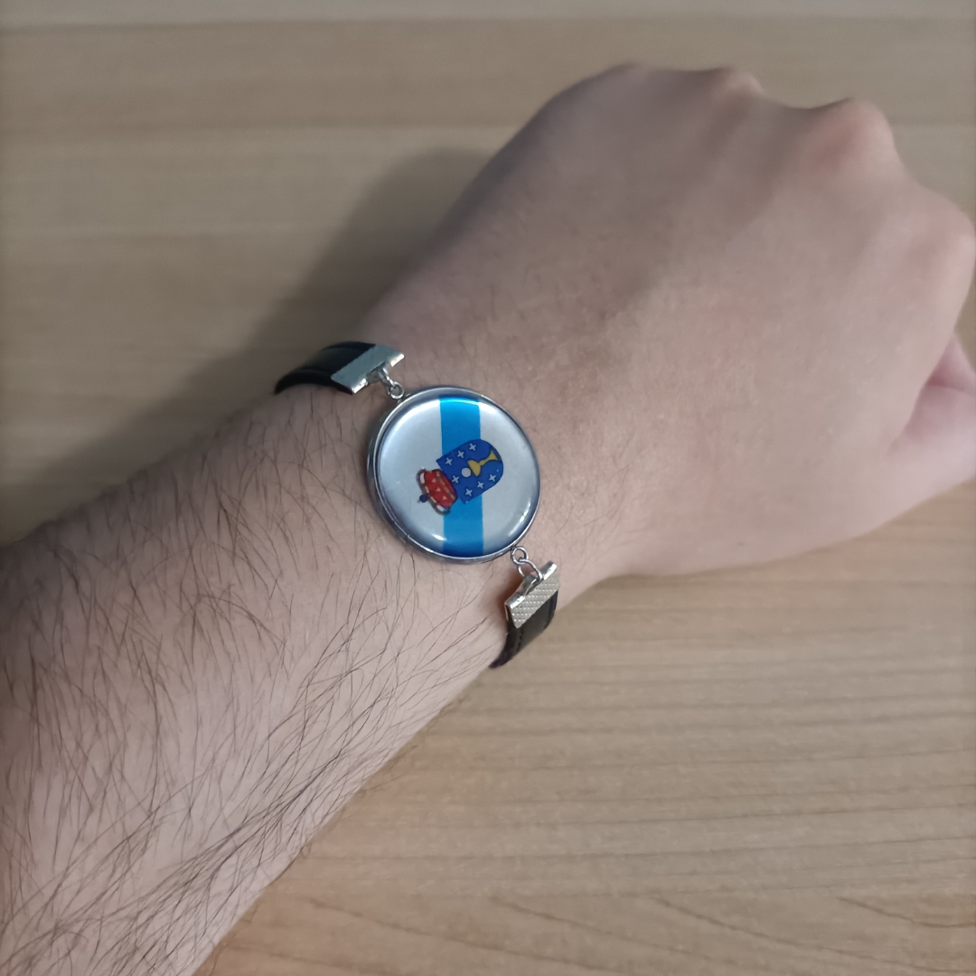 Pulsera con Bandera de Galicia - Medallón en Correa Ajustable, Regalo Original con Orgullo de Comunidad Autónoma