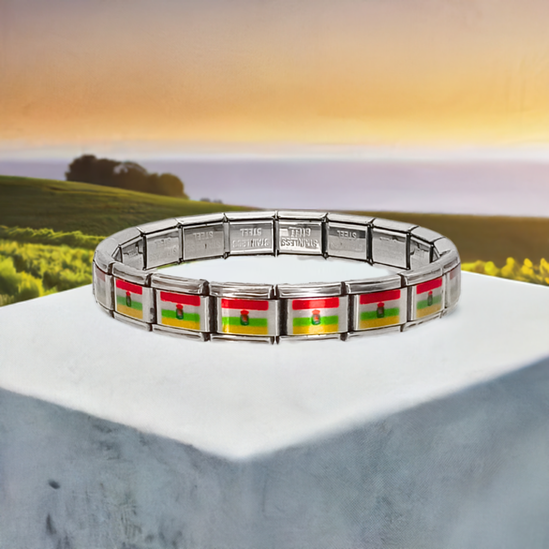 Pulsera con Bandera de La Rioja – Acero Inoxidable, Regalo Original de Comunidad Autónoma