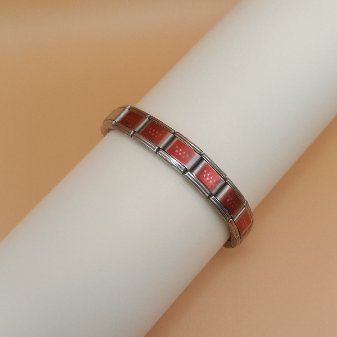 Pulsera con Bandera de Madrid – Acero Inoxidable, Regalo Original de Comunidad Autónoma