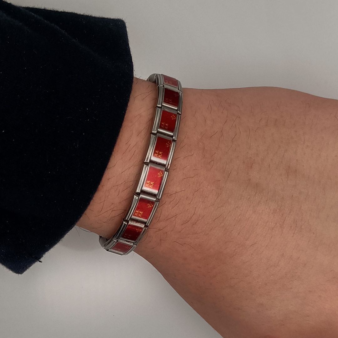 Pulsera con Bandera de Murcia – Acero Inoxidable, Regalo Original de Comunidad Autónoma
