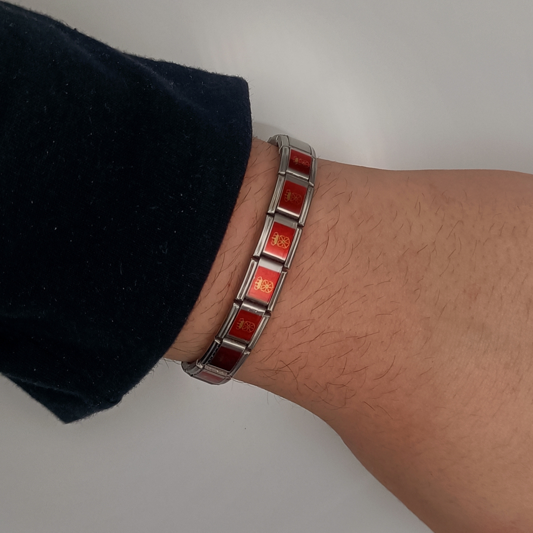 Pulsera con Bandera de Navarra – Acero Inoxidable, Regalo Original de Comunidad Autónoma