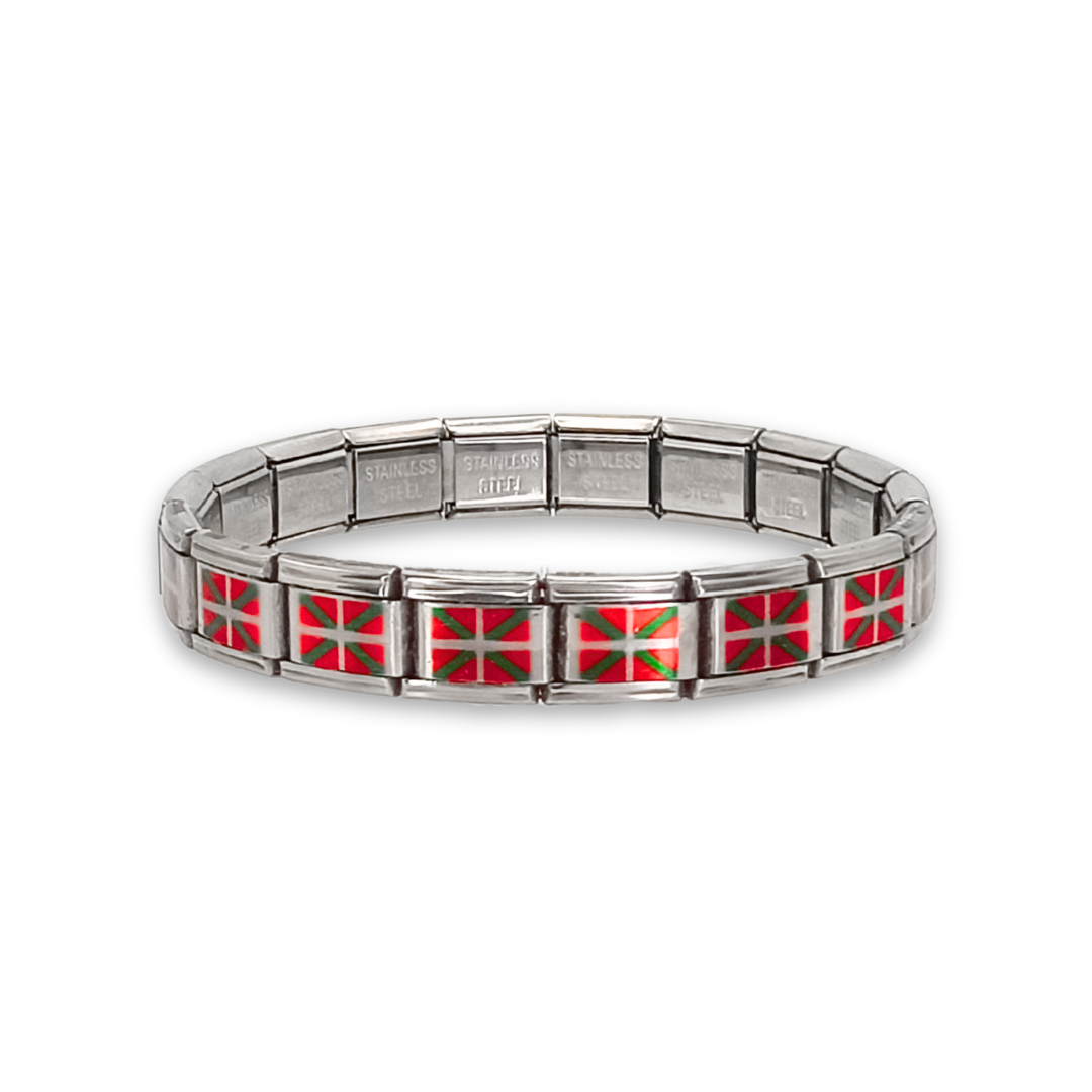 Pulsera con Bandera de País Vasco – Acero Inoxidable, Regalo Original de Comunidad Autónoma
