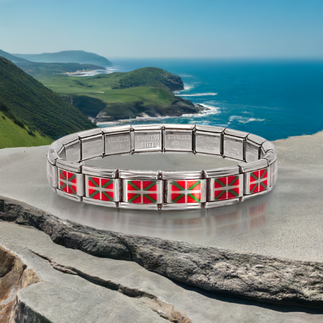 Pulsera con Bandera de País Vasco – Acero Inoxidable, Regalo Original de Comunidad Autónoma