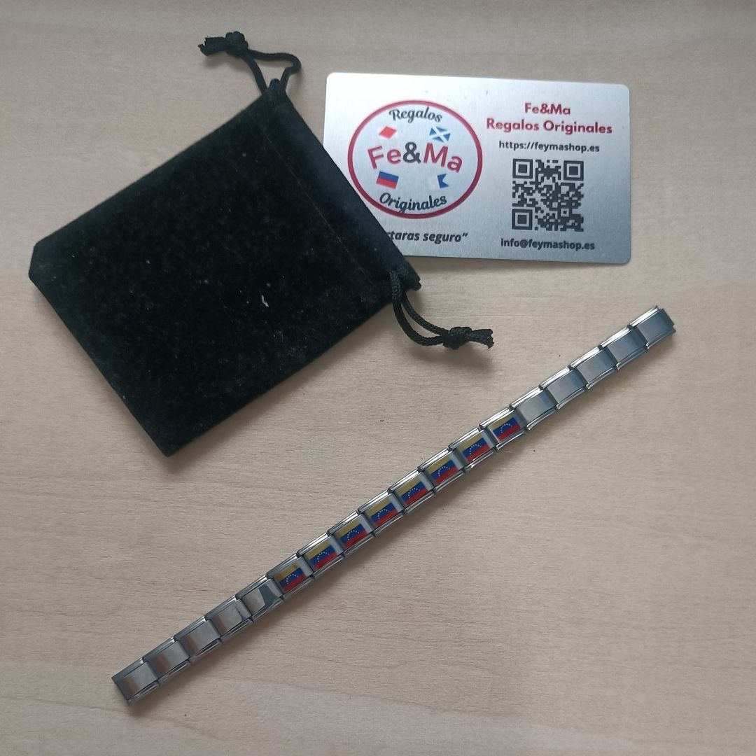Pulsera con Bandera de Venezuela – Acero Inoxidable, Regalo Original