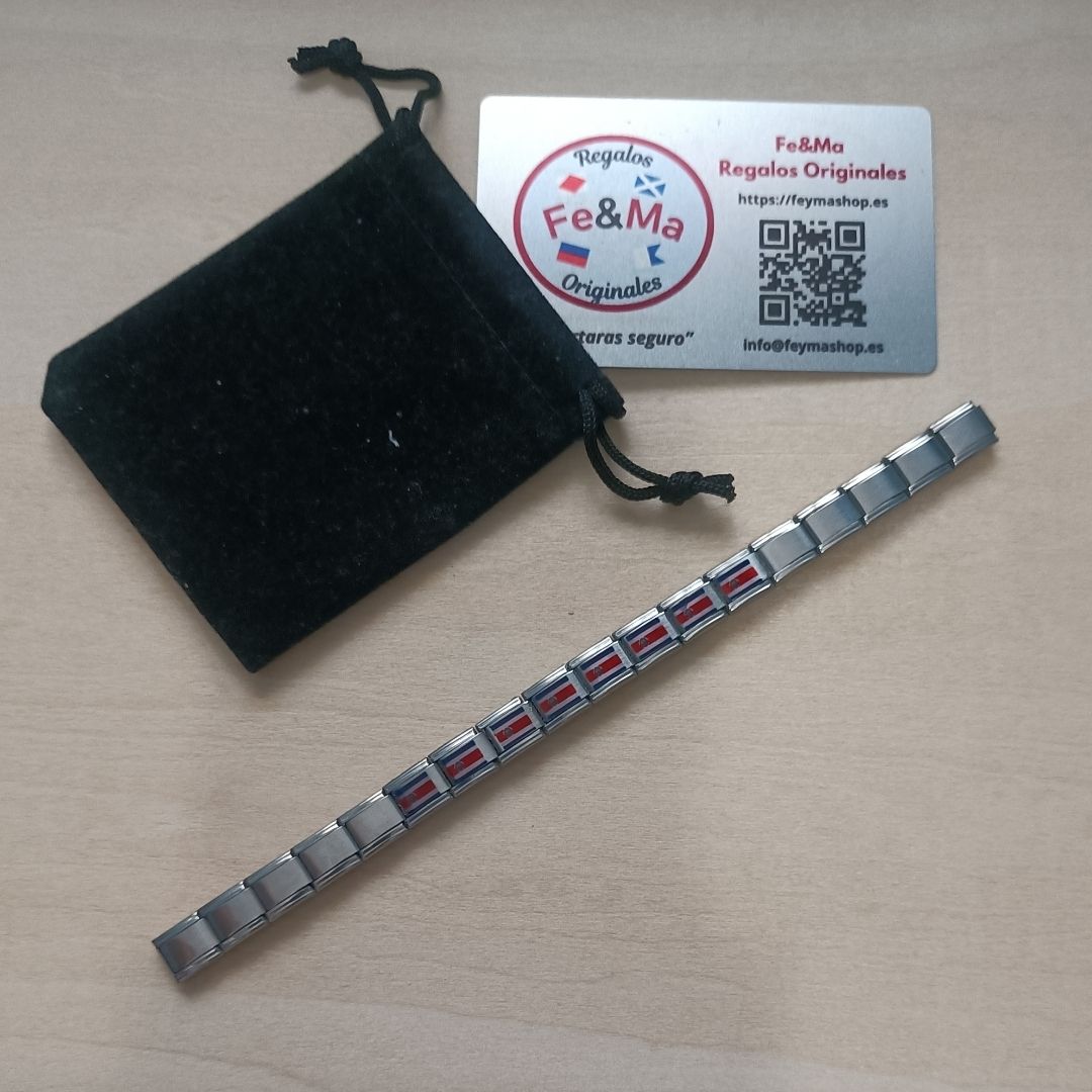 Pulsera con Bandera de Costa Rica – Acero Inoxidable, Regalo Original