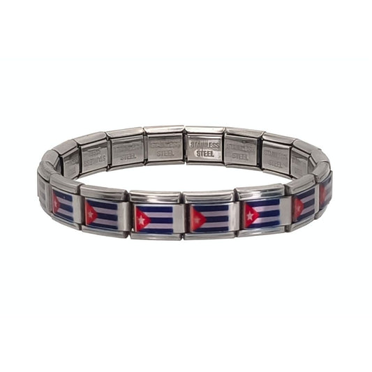 Pulsera con Bandera de Cuba – Acero Inoxidable, Regalo Original
