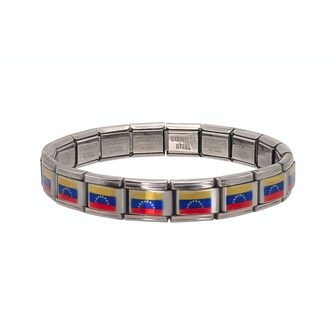 Pulsera con Bandera de Venezuela – Acero Inoxidable, Regalo Original