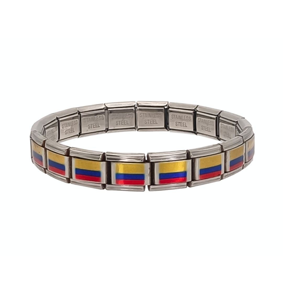 Pulsera con Bandera de Colombia – Acero Inoxidable, Regalo Original