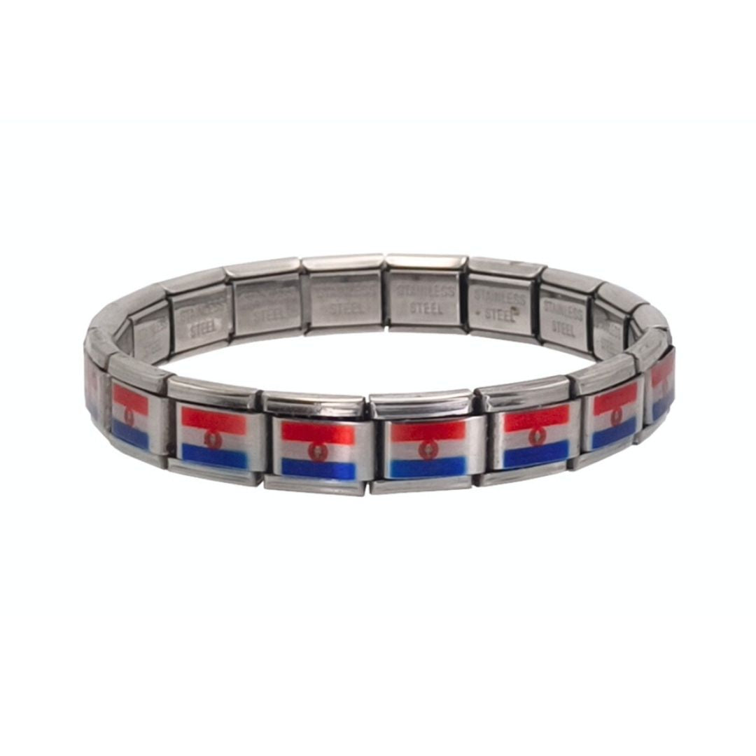Pulsera con Bandera de Paraguay – Acero Inoxidable, Regalo Original