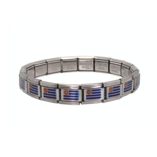 Pulsera con Bandera de Uruguay – Acero Inoxidable, Regalo Original