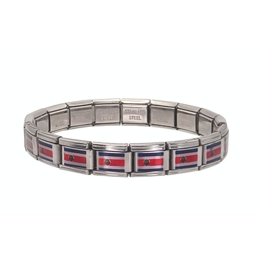Pulsera con Bandera de Costa Rica – Acero Inoxidable, Regalo Original