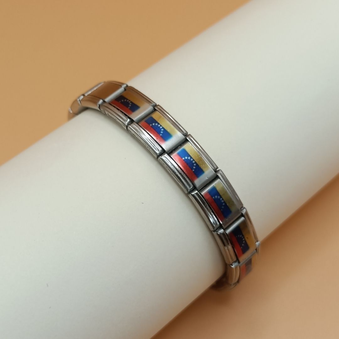 Pulsera con Bandera de Venezuela – Acero Inoxidable, Regalo Original