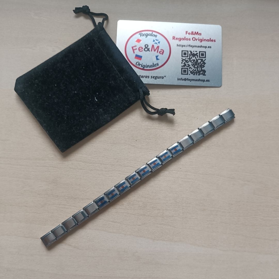 Pulsera con Bandera de Argentina – Acero Inoxidable, Regalo Original