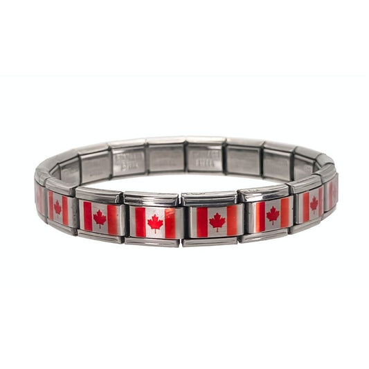 Pulsera con Bandera de Canadá – Acero Inoxidable, Regalo Original