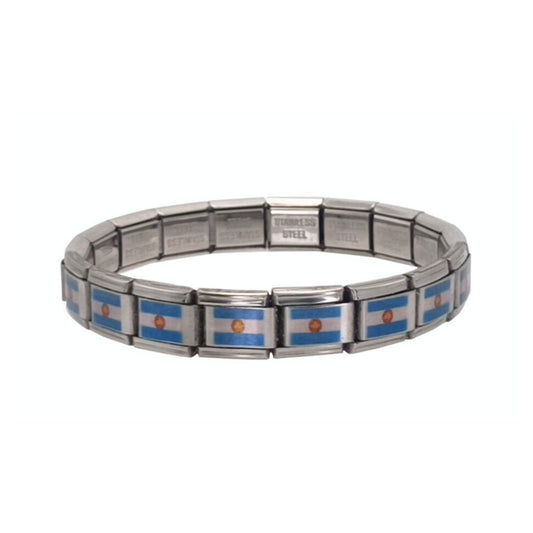 Pulsera con Bandera de Argentina – Acero Inoxidable, Regalo Original