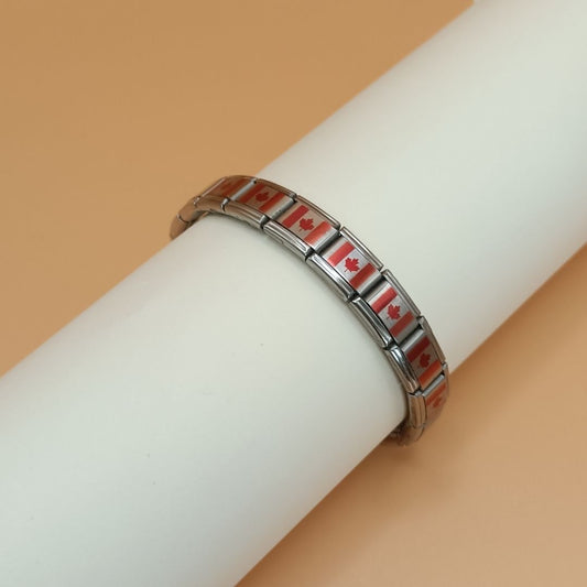 Pulsera con Bandera de Canadá – Acero Inoxidable, Regalo Original
