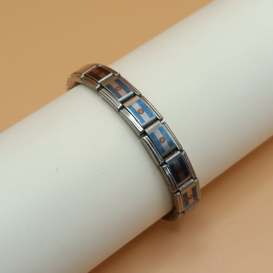 Pulsera con Bandera de Argentina – Acero Inoxidable, Regalo Original