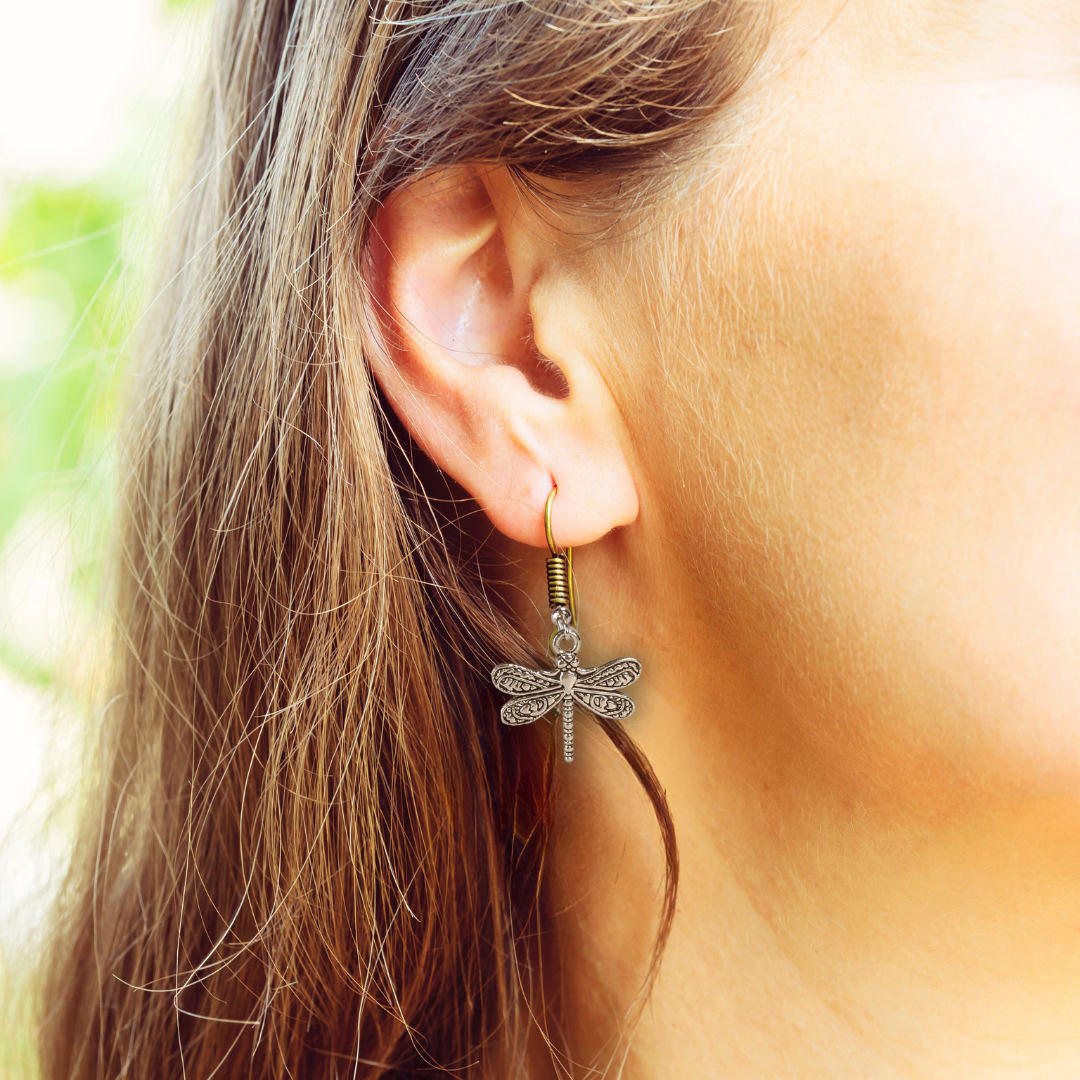 Pendientes de Libélula en Acero Inoxidable – Diseño Vintage para Mujer