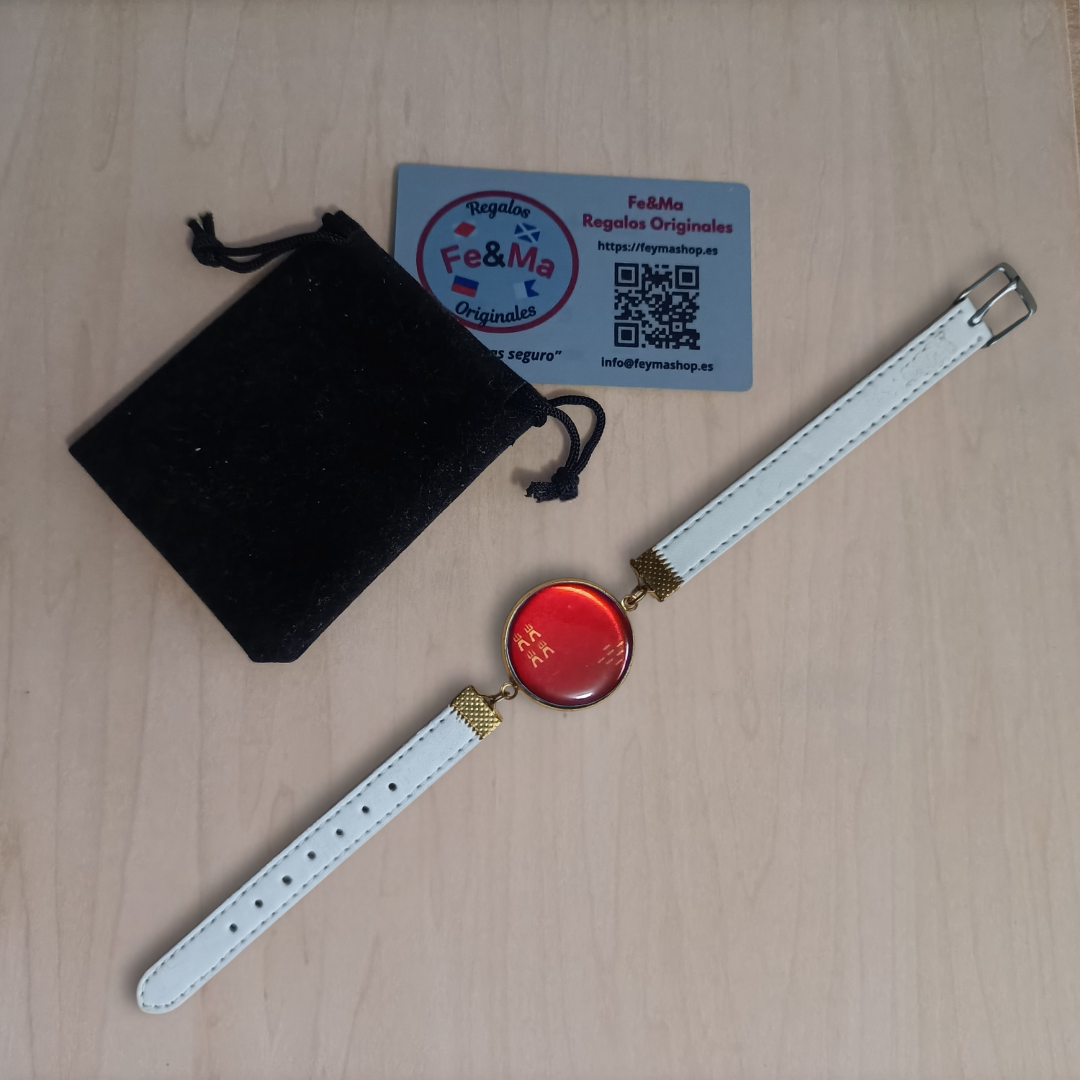 Pulsera con Bandera de Murcia - Medallón en Correa Ajustable, Regalo Original con Orgullo de Comunidad Autónoma