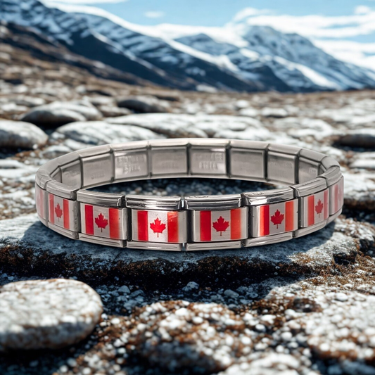Pulsera con Bandera de Canadá – Acero Inoxidable, Regalo Original