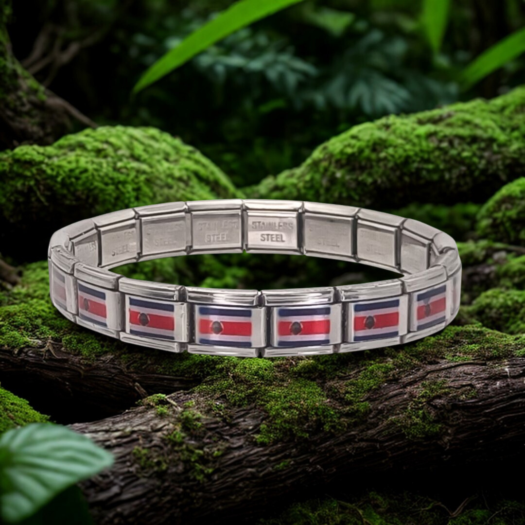Pulsera con Bandera de Costa Rica – Acero Inoxidable, Regalo Original