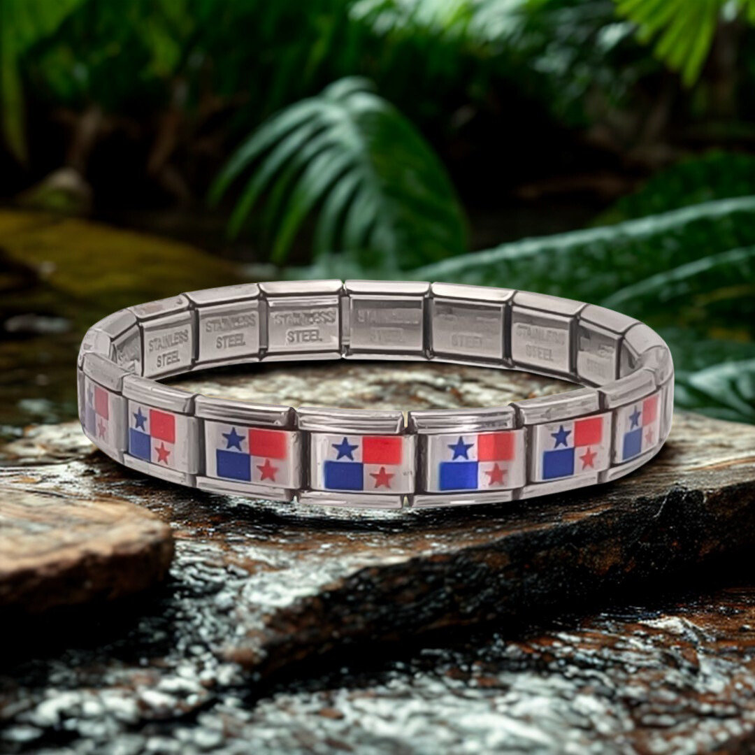 Pulsera con Bandera de Panamá – Acero Inoxidable, Regalo Original
