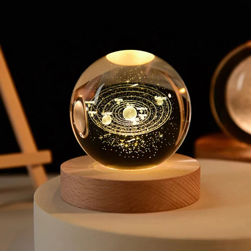 Bola de cristal 3D decorativa con iluminación LED