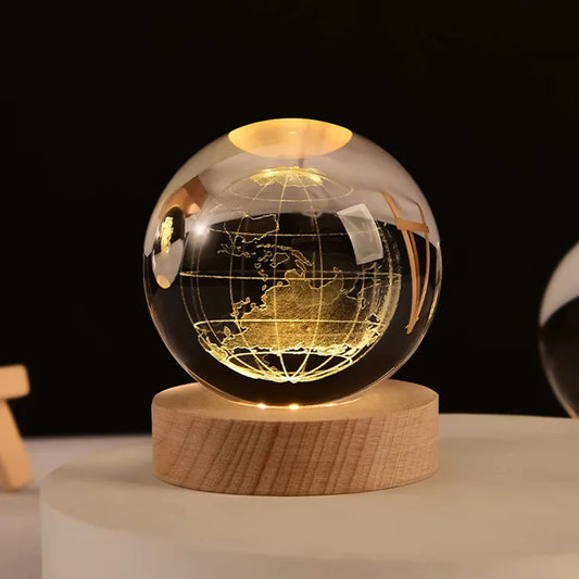 Bola de cristal 3D decorativa con iluminación LED