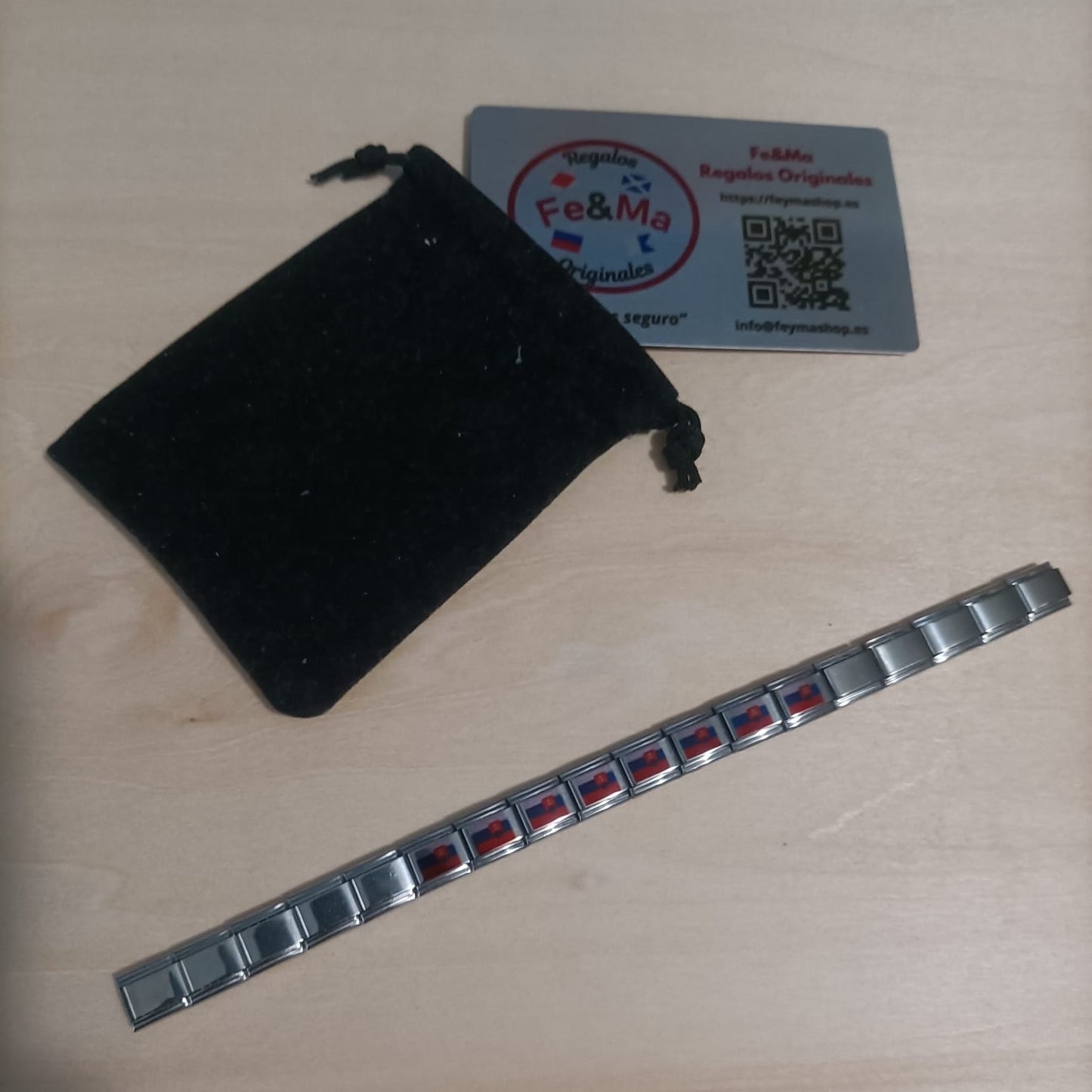 Pulsera con Bandera de Eslovaquia – Acero Inoxidable, Regalo Original