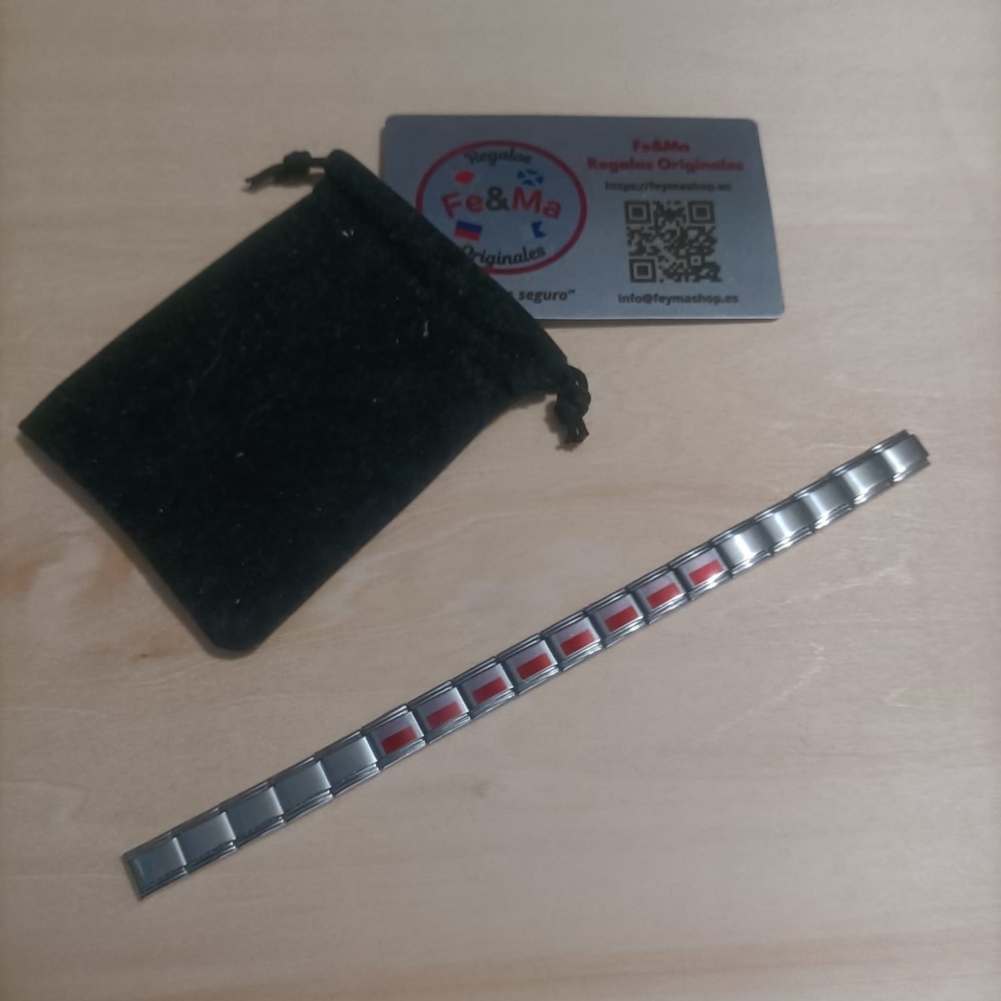 Pulsera con Bandera de Polonia – Acero Inoxidable, Regalo Original