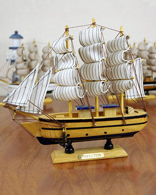 Barco de vela decorativo con iluminación