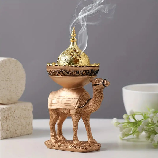 Quemador De Incienso De Resina en Forma De Camello – Decoración Para El Hogar y Ambiente – 16 cm de Alto