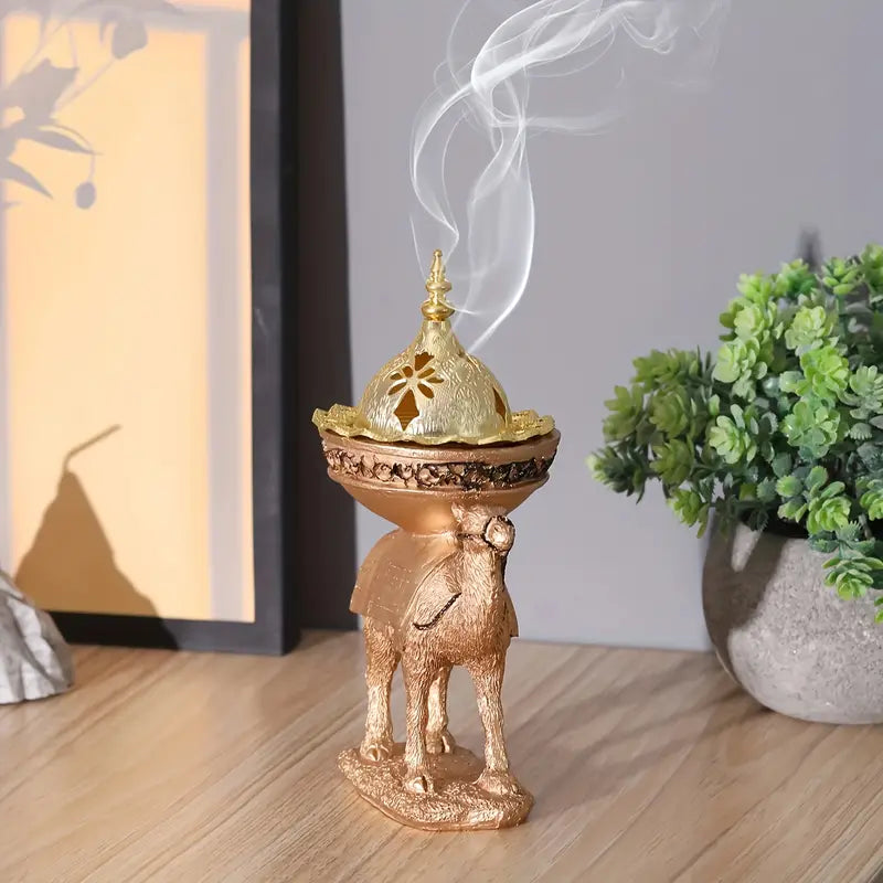 Quemador De Incienso De Resina en Forma De Camello – Decoración Para El Hogar y Ambiente – 16 cm de Alto