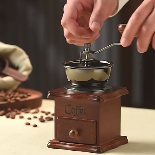 Molinillo de Café Manual de Cerámica con Manivela – Portátil y Compacto, Conserva el Aroma Natural de los Granos | Ideal para Café Recién Molido