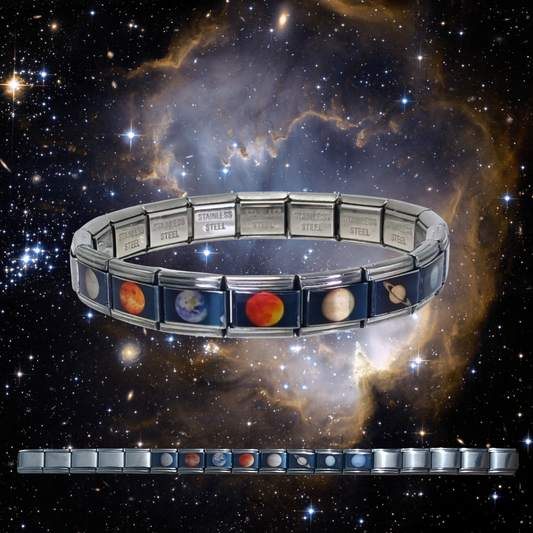Pulsera Sistema Solar - Planetas en Acero Inoxidable Elegante