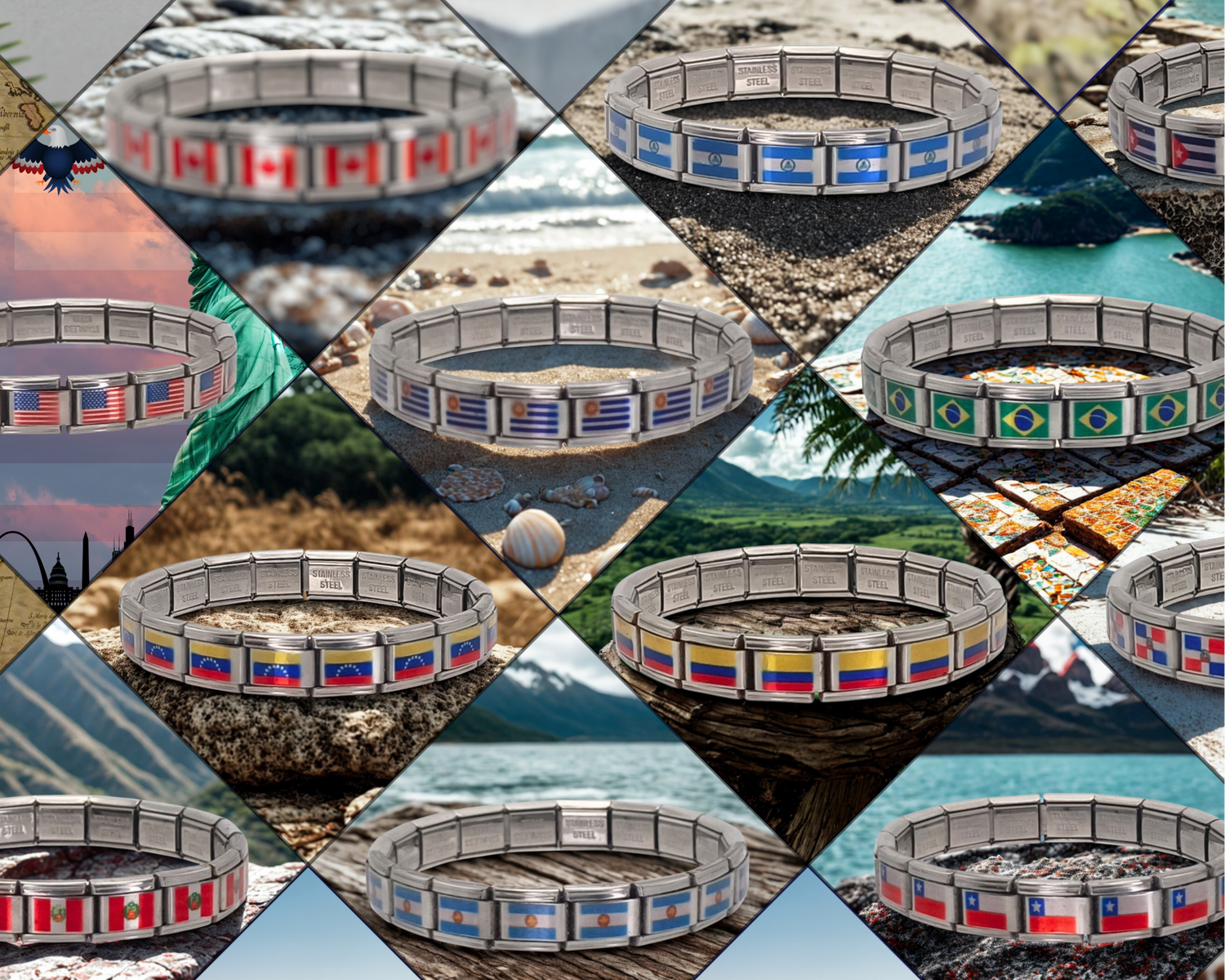 Pulseras de banderas americanas