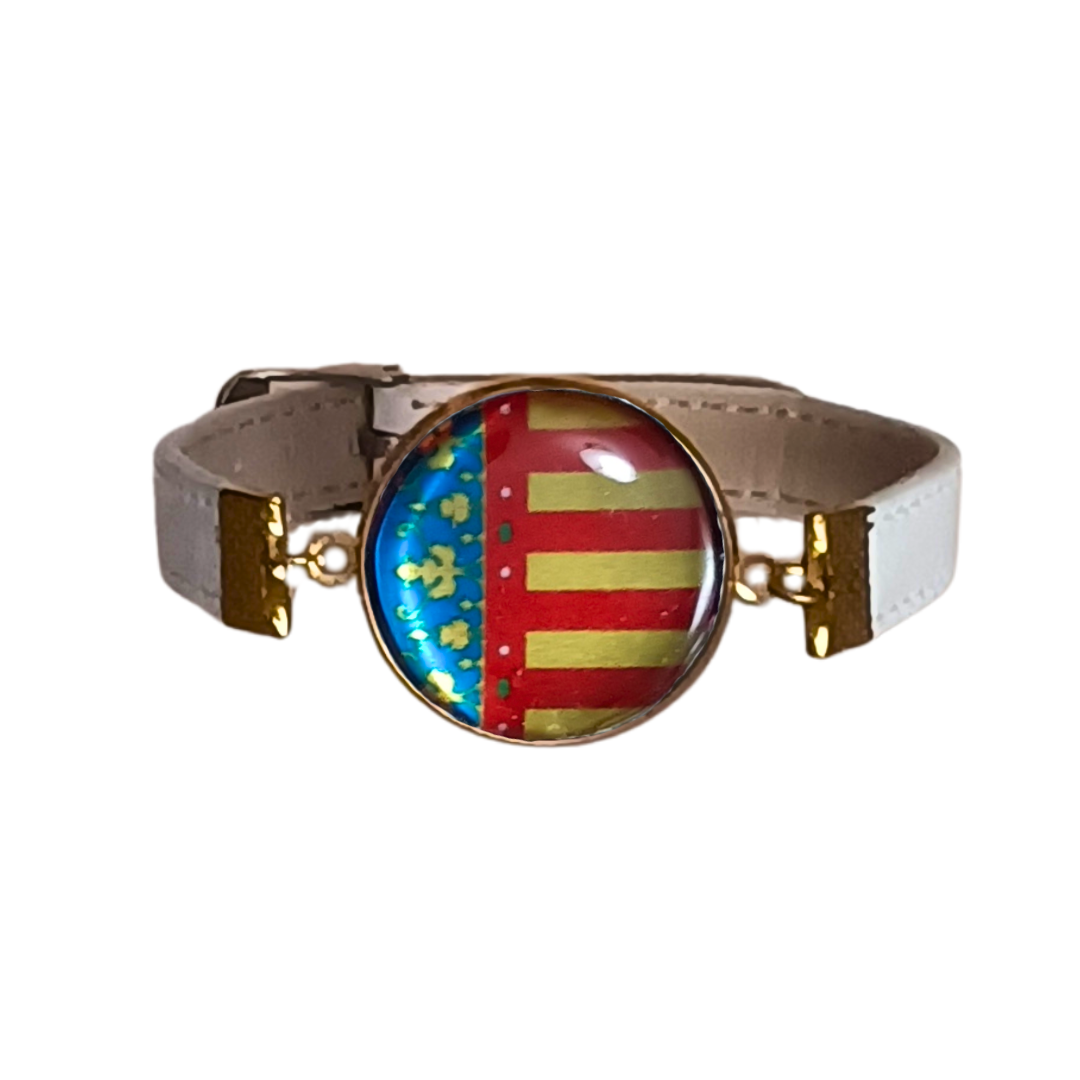 Pulsera con Bandera de Comunidad Valenciana - Medallón en Correa Ajustable, Regalo Original con Orgullo de Comunidad Autónoma