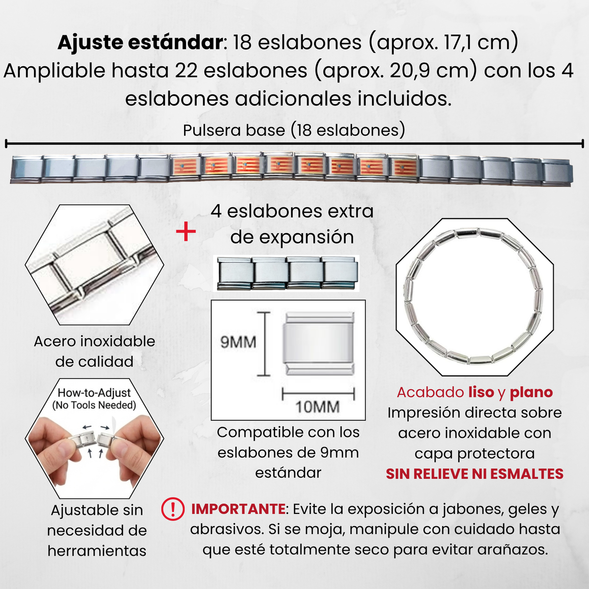 Pulsera de Aragón – Acero Inoxidable, Regalo Original de Comunidad Autónoma