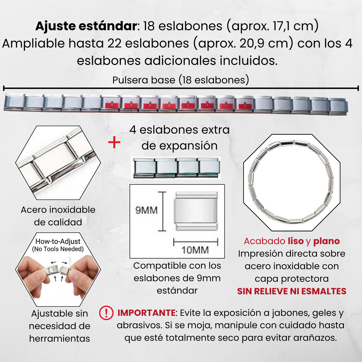 Pulsera de Cantabria – Acero Inoxidable, Regalo Original de Comunidad Autónoma
