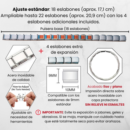 Pulsera de Comunidad Valenciana – Acero Inoxidable, Regalo Original de Comunidad Autónoma