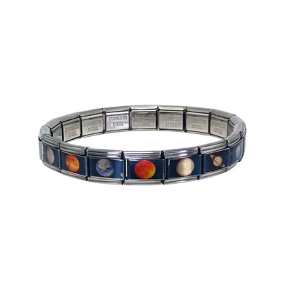 Pulsera Sistema Solar - Planetas en Acero Inoxidable Elegante