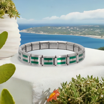 Pulsera con Bandera de Andalucía – Acero Inoxidable, Regalo Original de Comunidad Autónoma