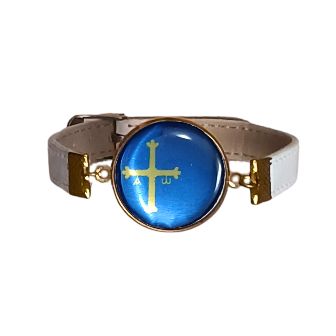 Pulsera con Bandera de Asturias - Medallón en Correa Ajustable, Regalo Original con Orgullo de Comunidad Autónoma